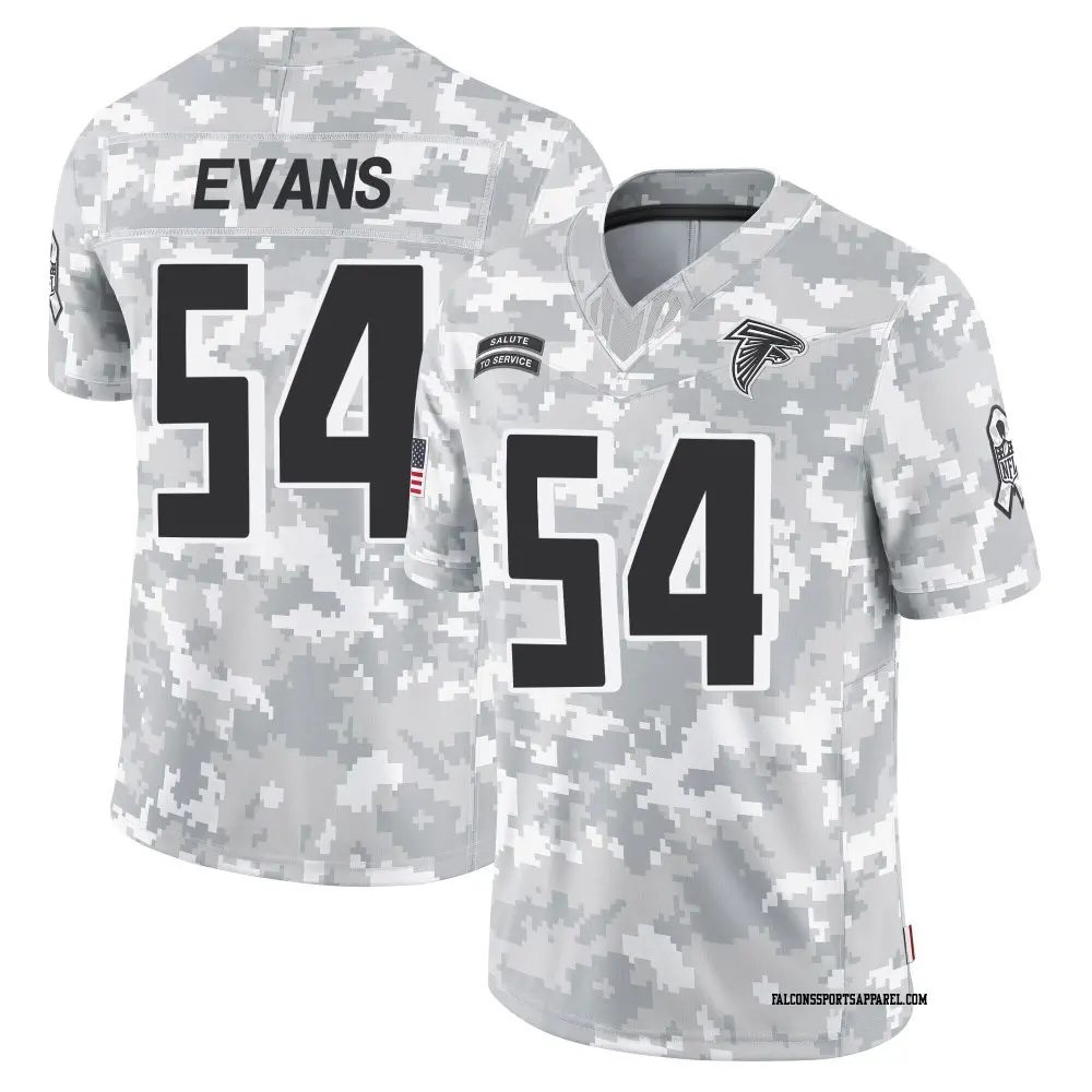 Limited Arctic Camo Men's Rashaan Evans Atlanta Falcons 2024 Salute to Service Jersey
