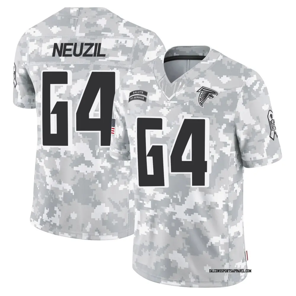 Limited Arctic Camo Men's Ryan Neuzil Atlanta Falcons 2024 Salute to Service Jersey