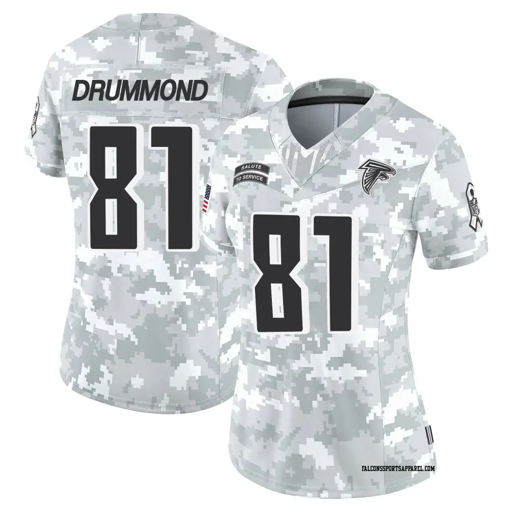 Limited Arctic Camo Women's Dylan Drummond Atlanta Falcons 2024 Salute to Service Jersey