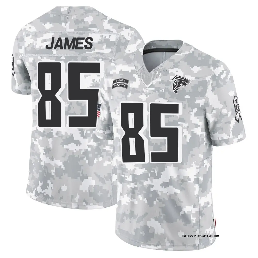 Limited Arctic Camo Youth Tyshaun James Atlanta Falcons 2024 Salute to Service Jersey
