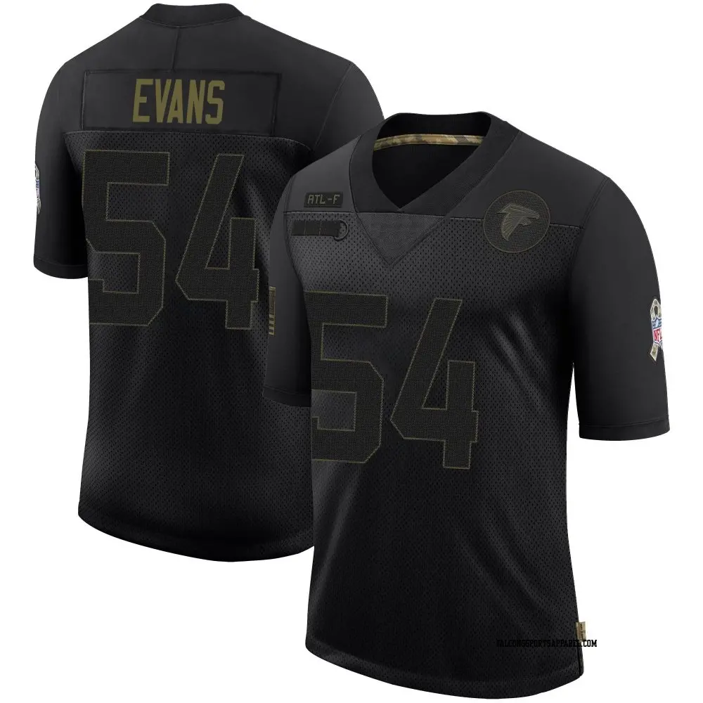 Limited Black Men's Rashaan Evans Atlanta Falcons 2020 Salute To Service Jersey