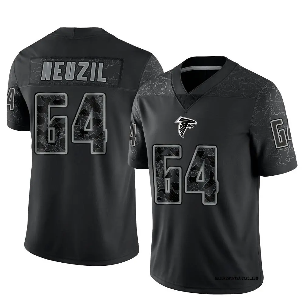 Limited Black Men's Ryan Neuzil Atlanta Falcons Reflective Jersey