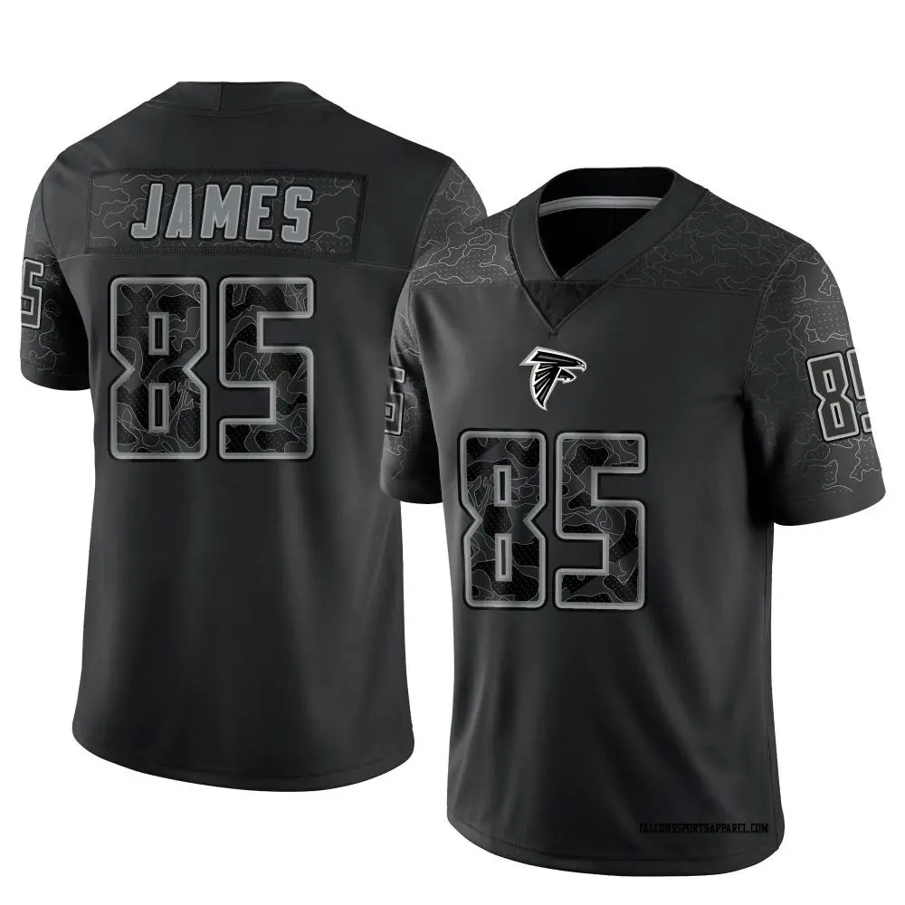 Limited Black Men's Tyshaun James Atlanta Falcons Reflective Jersey