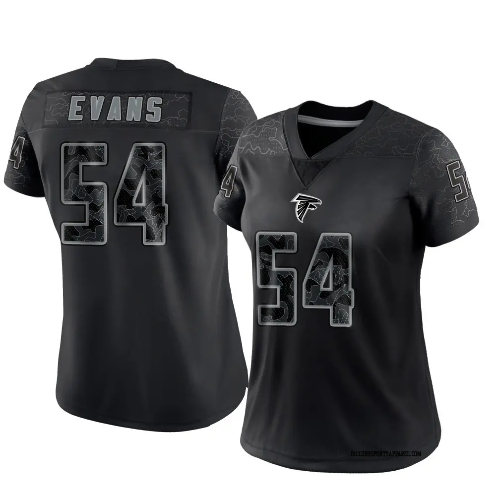 Limited Black Women's Rashaan Evans Atlanta Falcons Reflective Jersey
