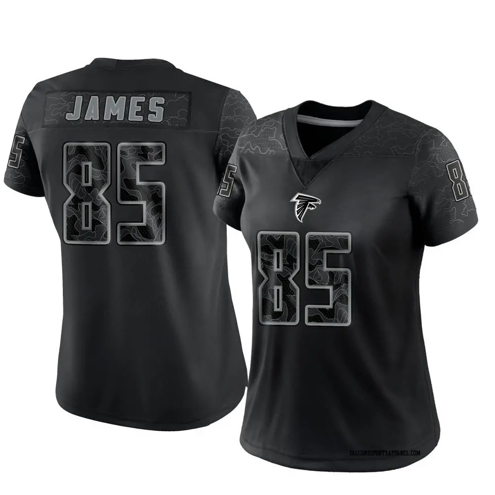 Limited Black Women's Tyshaun James Atlanta Falcons Reflective Jersey