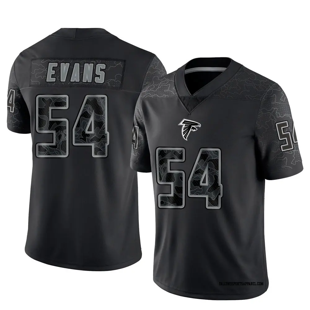 Limited Black Youth Rashaan Evans Atlanta Falcons Reflective Jersey