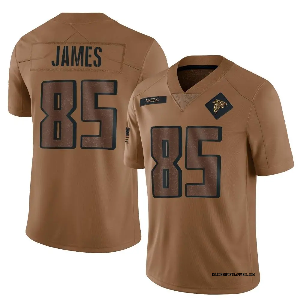 Limited Brown Men's Tyshaun James Atlanta Falcons 2023 Salute To Service Jersey
