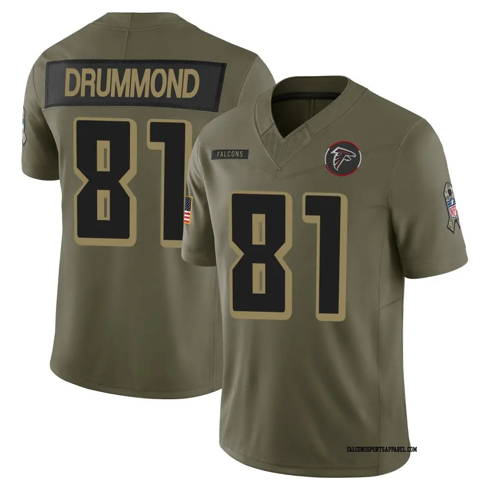 Limited Olive Men's Dylan Drummond Atlanta Falcons 2025 Salute to Service Jersey