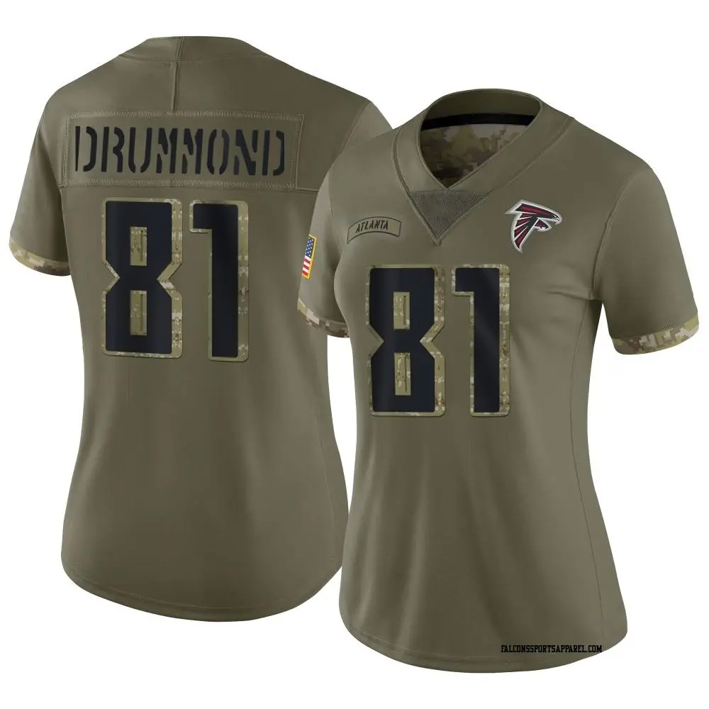 Limited Olive Women's Dylan Drummond Atlanta Falcons 2022 Salute To Service Jersey