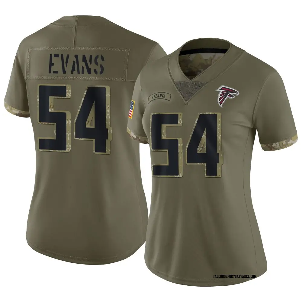 Limited Olive Women's Rashaan Evans Atlanta Falcons 2022 Salute To Service Jersey